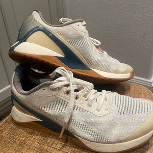 Reebok Nano X1 Vegan Cream Tan Brown/Teal Blue Womens US 8